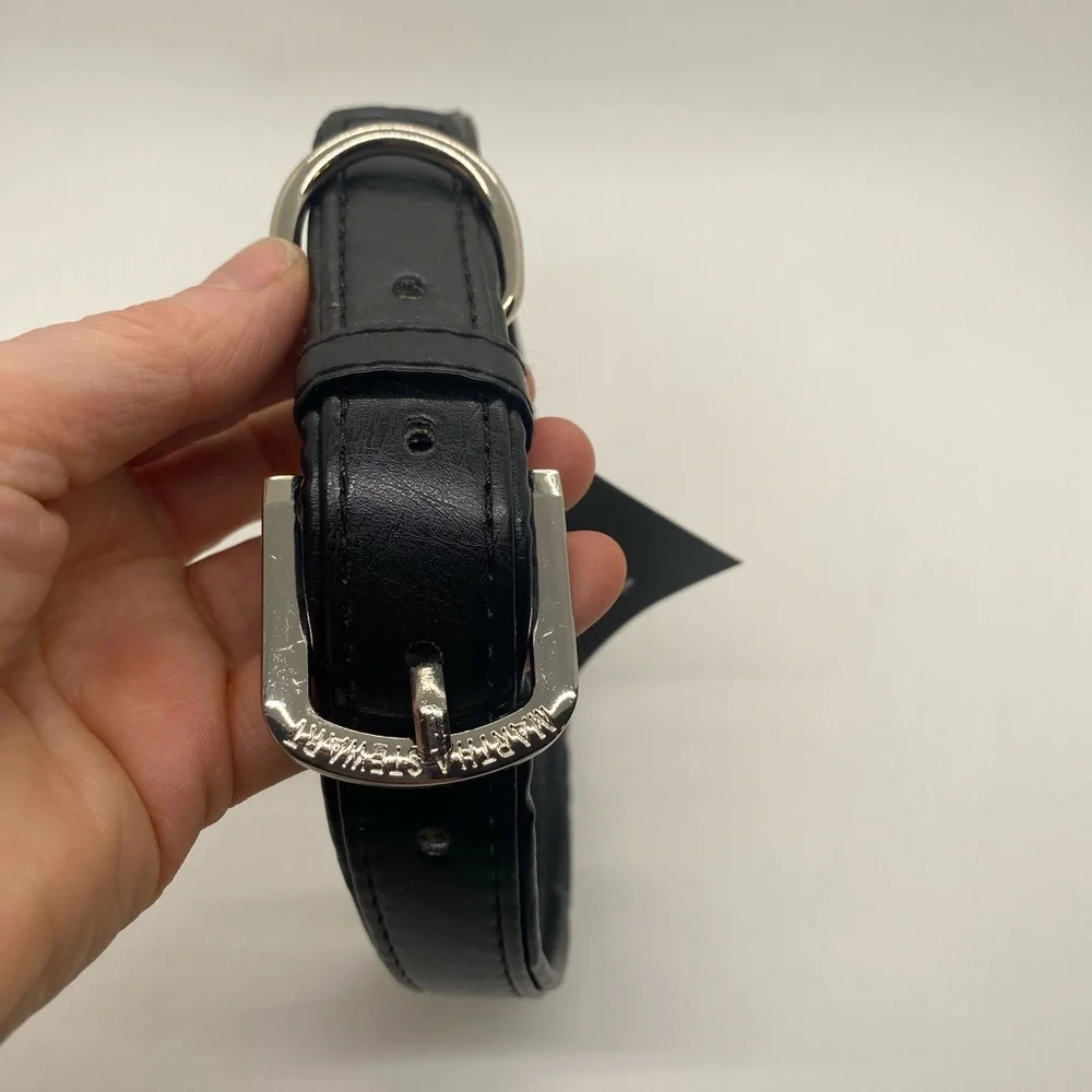 NWT Martha Stewart Dog Collar Vegan Leather. Black. Size 20 neck 18-21” Large